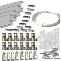 pack de ganchos automaticos con guia de 12 metros con 12 colgadores color plata con hilo de nylon para colgar cuadros o marcos plata 12 metros
