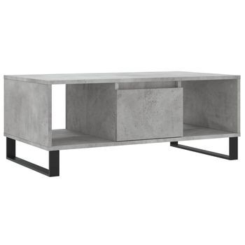 Mesa De Café | Mesa De Centro Madera Contrachapada Gris Hormigón 90x50x36,5 Cm