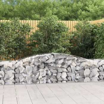 Cestas De Gaviones 2 Piezas | Gavión Para Piedras | Gavión Decorativo Forma De Arco Hierro 400x50x60/80 Cm Cfw322848