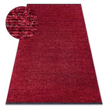 Alfombra Florence 24021 Un Color, Glamour, Tejido Plano, Flecos - Rojo 155x220 Cm