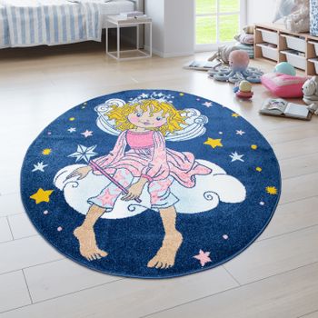 Alfombra infantil Prinzessin lillifee azul 160 cm redondo