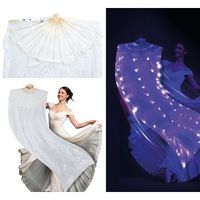 abanicos de plumas y abanicos de mano para adultos de disfraz elegantes y llamativos para baile y - blanco