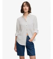 superdry para mujer w4010587a camisa prmium de lino blanco xxs casual manga larga