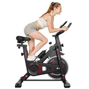 Bicicleta Estática Con Volante De Inercia De 8 Kg, Asiento Y Manillar Ajustables, Monitor Lcd Y Transmisión Por Correa Silenciosa,rattantree