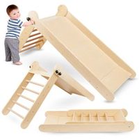 tobogan infantil de madera plegable escalera segura parque interior