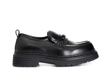 mocasín de mujer en símil piel cepillada. black 37