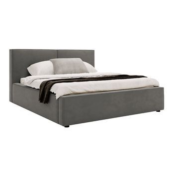 Cama Clovis 117, Doble, Gris, Tapiz, Somieres, 200x223x98cm