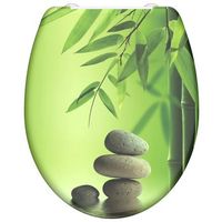 asiento wc duroplast con cierre suave estampado green garden schutte