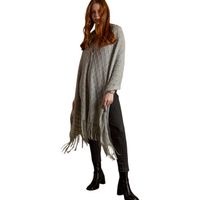 admas tunica poncho largo punto para mujer