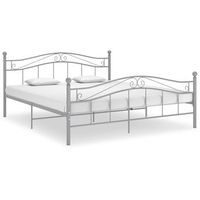 estructura de cama de metal gris 200x200 cm vidaxl