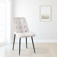 silla de comedor con reposapies en terciopelo gris