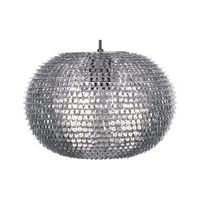 lampara colgante en forma de globo metal plateado metal escamas brillantes reine