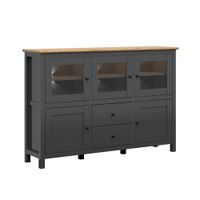 bufe 5 puertas y 2 cajones con led paneles de mdf y de melamina gris