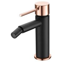 grifo monocomando bidet negro oro rosa en laton y zama con cartucho ceramico