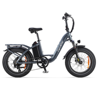 bicicleta electrica urbana cyrusher rumble 20 bateria extraible de 48 v y 18 ah gris