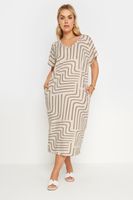 yours bata beige estampada de lineas mujer curvy y tallas grandes yours
