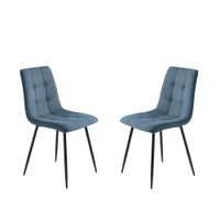 juego de 4 sillas de tela azul cm 45x53 88h