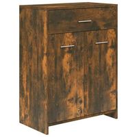 armario bano  mueble de bano madera contrachapada roble ahumado 60x33x80 cm