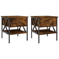 mesitas noche 2 uds madera ingenieria roble ahumado 40x42x45 cm vidaxl
