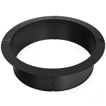 Costway Anillo Redondo para Hoguera Exterior de Metal Resistente 92cm Exterior y 77cm Interior Brasero para Patio Jardín Camping Negro