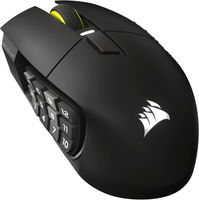 raton corsair inalambrico scimitar elite wl se 33000 dpi 16 botones key slider rgb 150h bateria negro