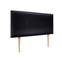cabecero de polipiel liso con botones 105x105cm con patas camas 105 - negro