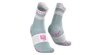 Calcetines compressport pro racing v4 0 run high azul rosa