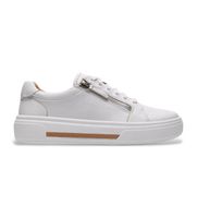 clarks para mujer 26185917 zapatillas de piel hollyrose zip blanco 36 plano ante cordones casual