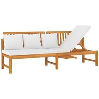 sofa cama  cama para adultos con cojin madera maciza acacia crema 200x60x75 cm