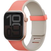 brazalete reversible uniq revix iv premium silicona rosa-beige apple watch 49464544mm