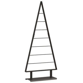 Árbol De Navidad | Decoraciones De Navidad De Metal Con Soporte Negro 125,5 Cm Acero