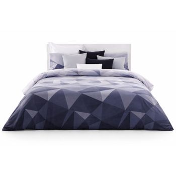 D'A GAMA HOME COLLECTION S.L. GAMA HOME - Funda Nórdica Geométrica Azul de Algodón y Poliéster con Saco y Funda de Almohada
