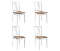 vidaxl sillas de comedor con cojines 4 unidades madera maciza blanca