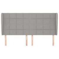 cabecero cama mueble de dormitorio con orejas de tela claro 183 x 23 x 118128 cm gris m020003258