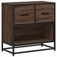 mesita de noche  mesilla de noche roble marron 60x31x60 cm madera contrachapada