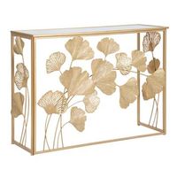 consola de metal dorado con espejo cm 108x365x80