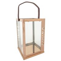 farol de acero inoxidable y cristal cobre 18x18x30h cm