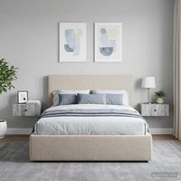 mesita de noche de pared - mueble dormitorio - madera de ingenieria - gris sonoma 49x345x20cm