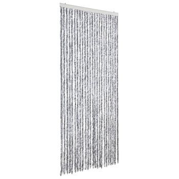 Cortina Antimoscas Chenilla Blanco Y Gris 100x200 Cm