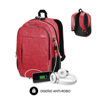 mochila portatil 16 subblim urban lock red