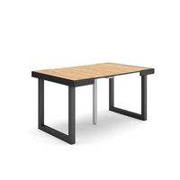 mesa consola extensible mesa comedor plegable 140 para 6 comensales patas madera maciza estilo moderno roble