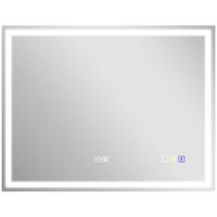 homcom espejo de bano led bluetooth 90 x 70 cm interruptor tactil luz regulable 3 colores antivaho memoria plateado