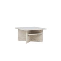 mesa de centro cuadrada efecto marmol 75x75cm - beige
