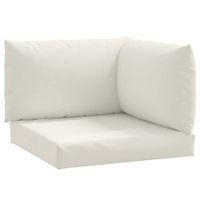 cojines para sofa de palets 3 uds tela crema melange vidaxl