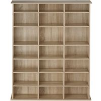 estanteria para cd y estantes regulables 1055x19x1365cm madera clara