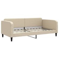 cama para adulto  cama individual  sofa cama sin colchon tela crema 100x200 cm