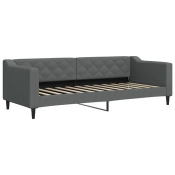 Cama Para Adulto | Cama Individual | Sofá Cama Sin Colchón Tela Gris Oscuro 80x200 Cm