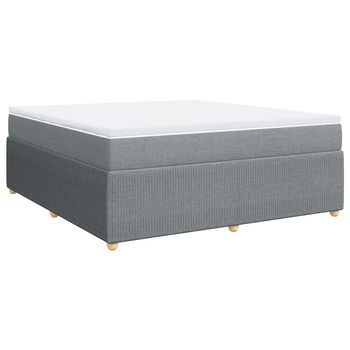 Cama Tapizada 200x180x46 Cm Tejido - Gris