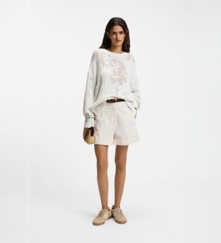 BOSS para mujer. 50559816 Jersey Foira blanco (S), Casual, Ganchillo, Manga larga