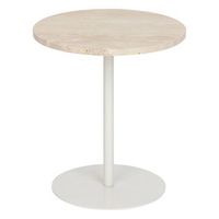 mesa auxiliar de travertino blanco celen 40x45cm